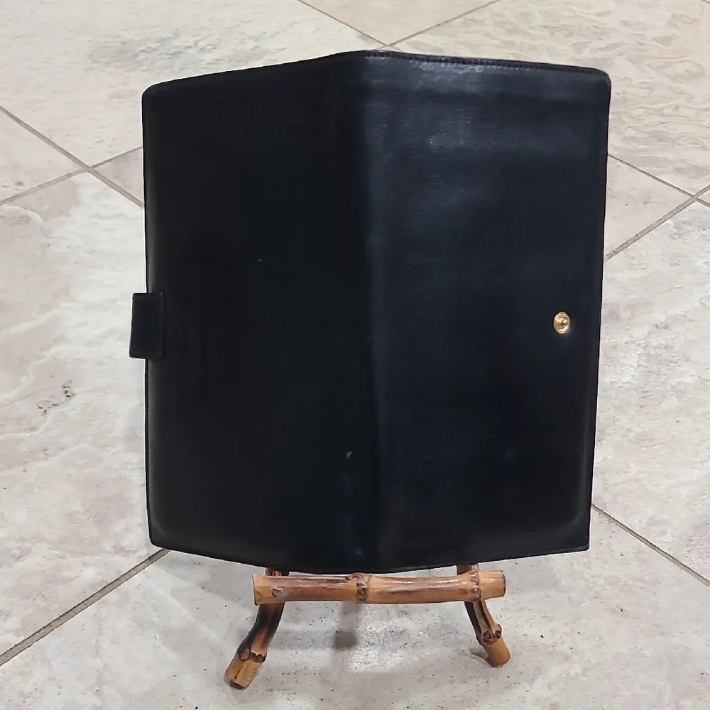 SERMONETA-ROMA Genuine Black Leather Wallet Card Holder.